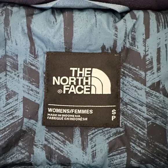 The North Face Long Hyvent Arctic Parka Down Fur Hood Blue Coat Size S - Picture 3 of 8